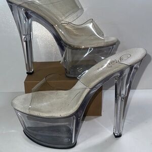 Pleaser crystal clear platforms